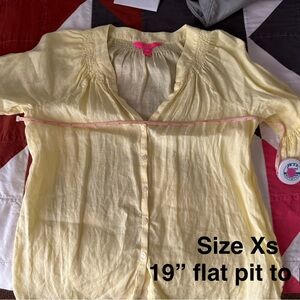 Yellow Button-Up Blouse - Size XS